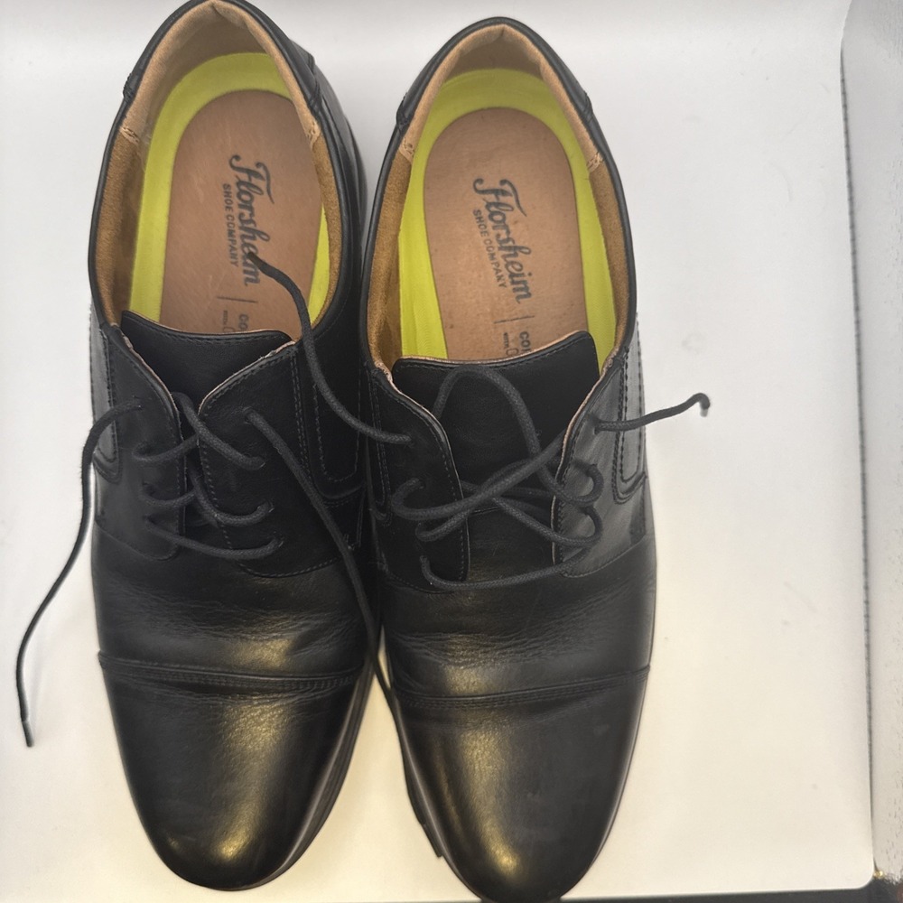 Florsheim Comfortech Ortholite Black Leather Oxford Dress Shoes Men's Size 12 D - Picture 2 of 4